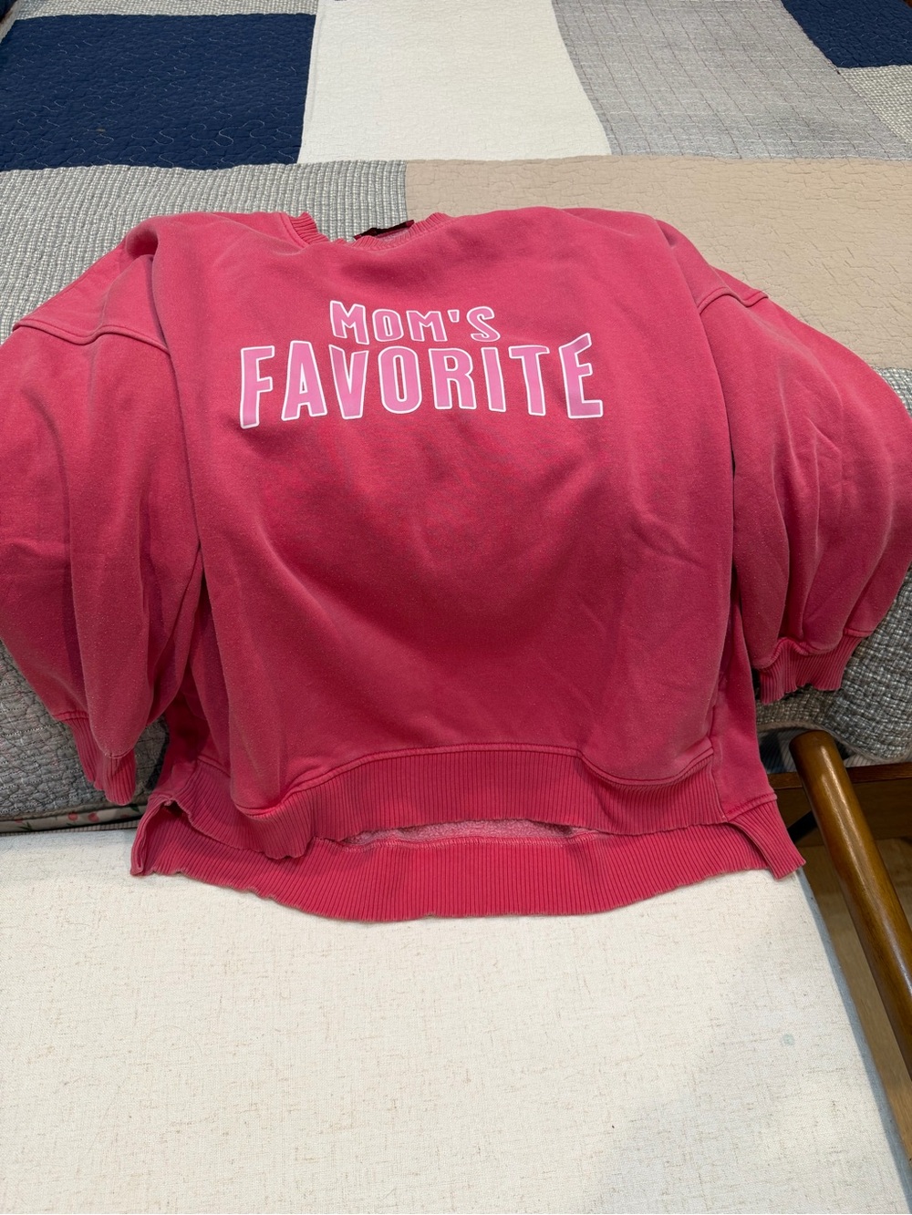Zenana Outfitters Pink 'Mom's Favorite' Sweatshirt Women’s 1X